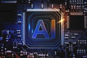 ai technology microchip background futuristic innovation technology remix